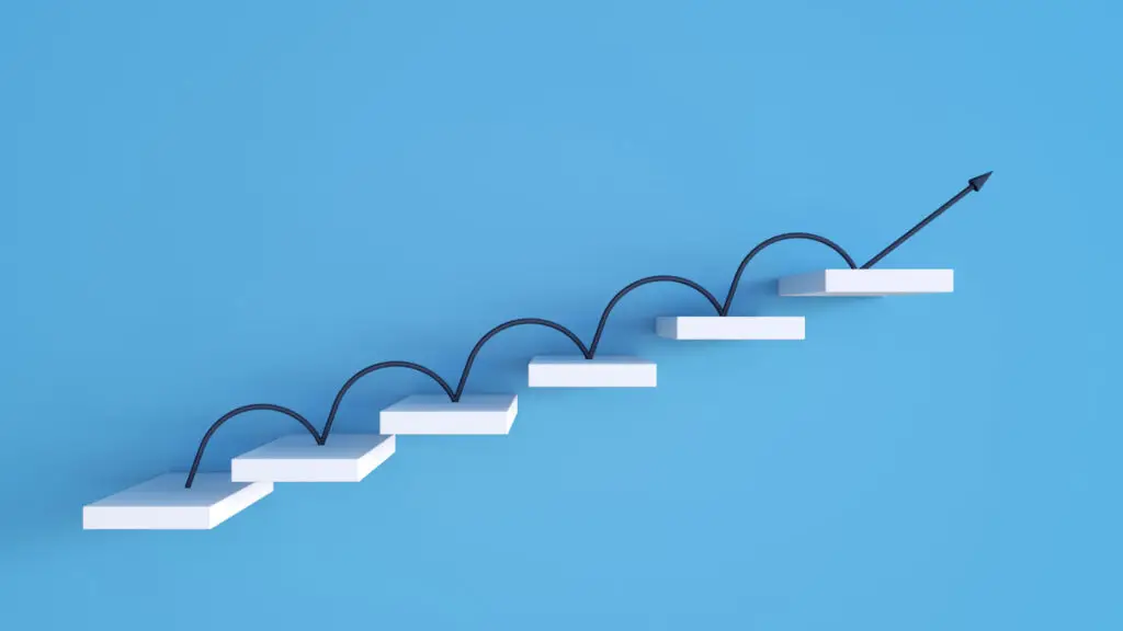 Business Ecommerce Success Rendering Stairs with Arrow Up