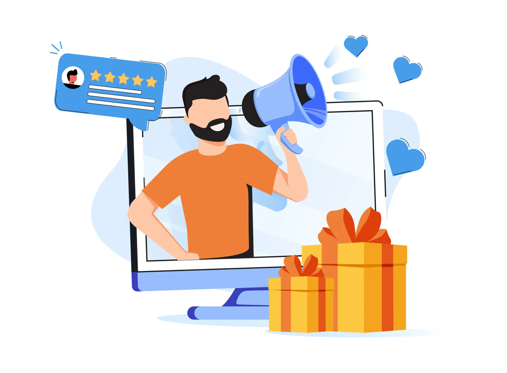 Ecommerce Brand Ambassador Illustration Man with Megaphone