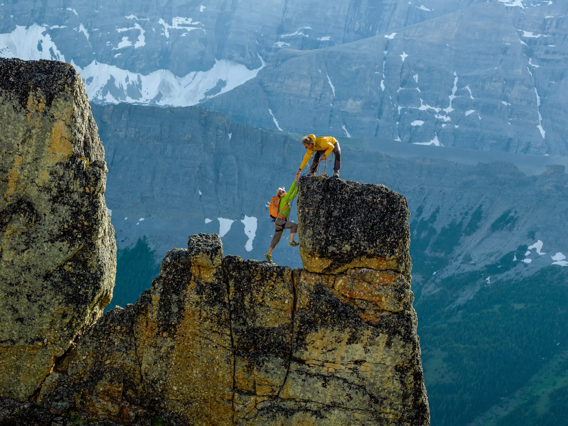 Photo of People Successful Relationship Together on Mountain Top