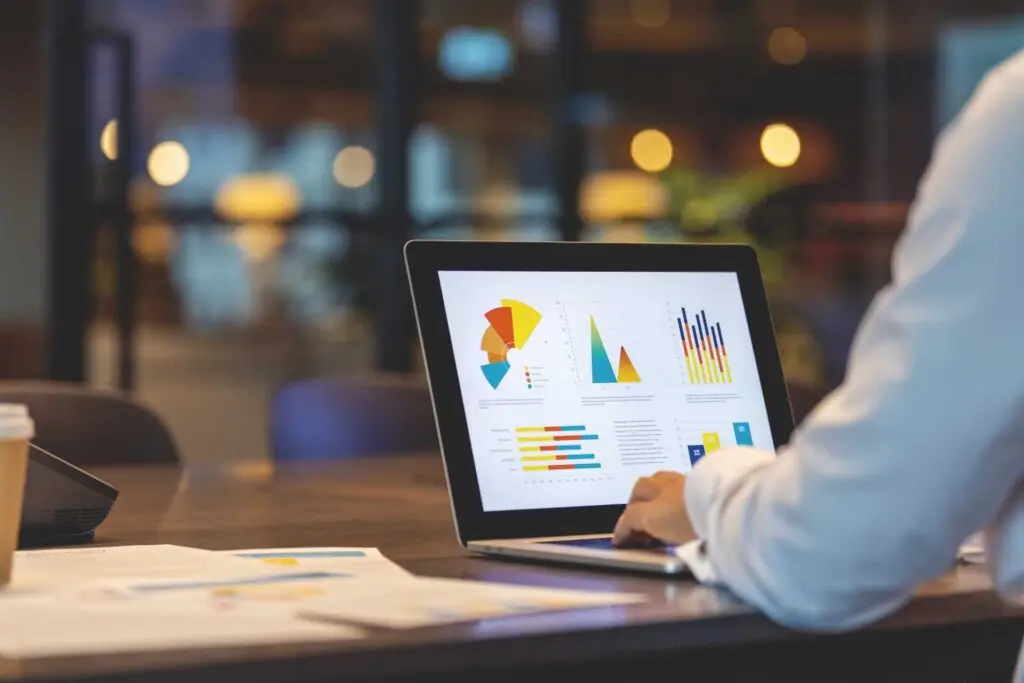 Data Driven Reports Decision Laptop Graphs Photo