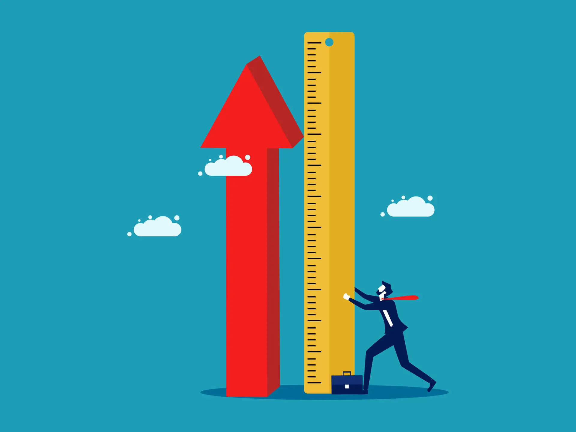 Growth measurement. Assess business progress. business concept vector illustration eps