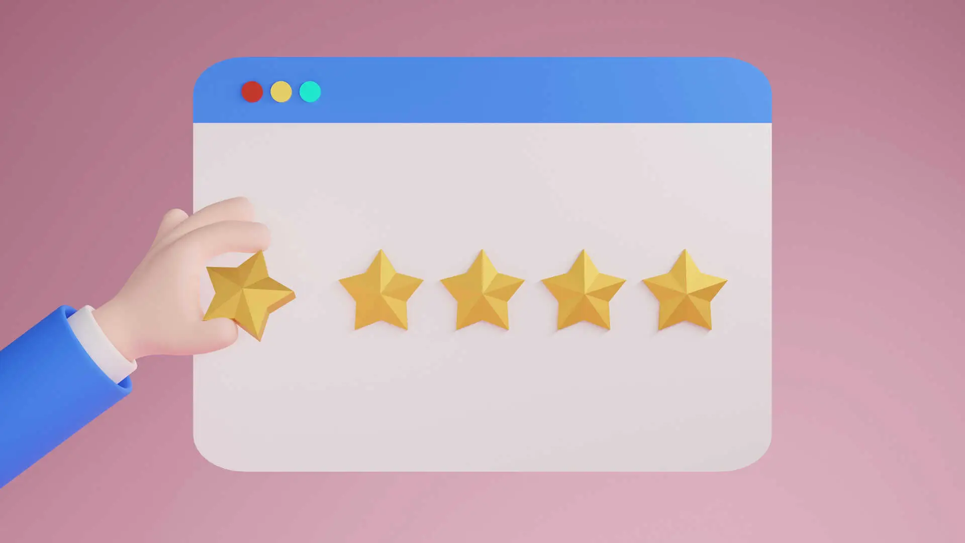 Website rating concept. 3d render illustration