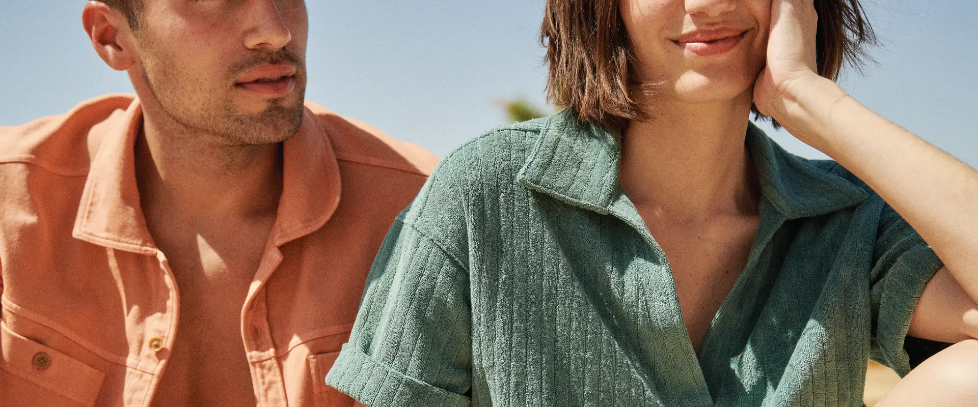 Woman And Man In Soft Short Sleeve Shirts