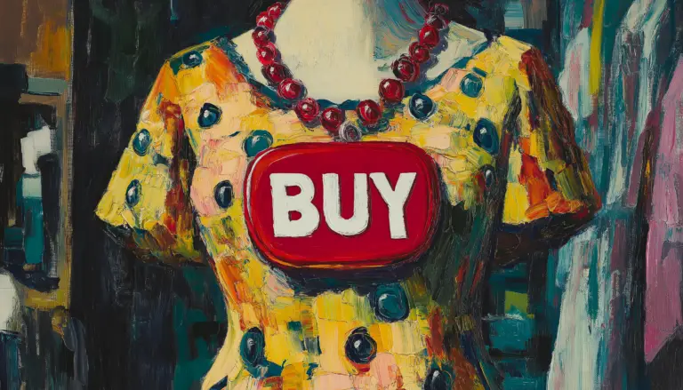 Dress With Buy Button Necklace