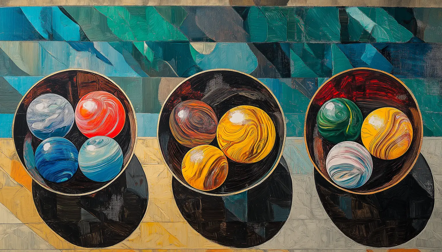 Marbles In Groups Painting Ecommerce Budget Planning