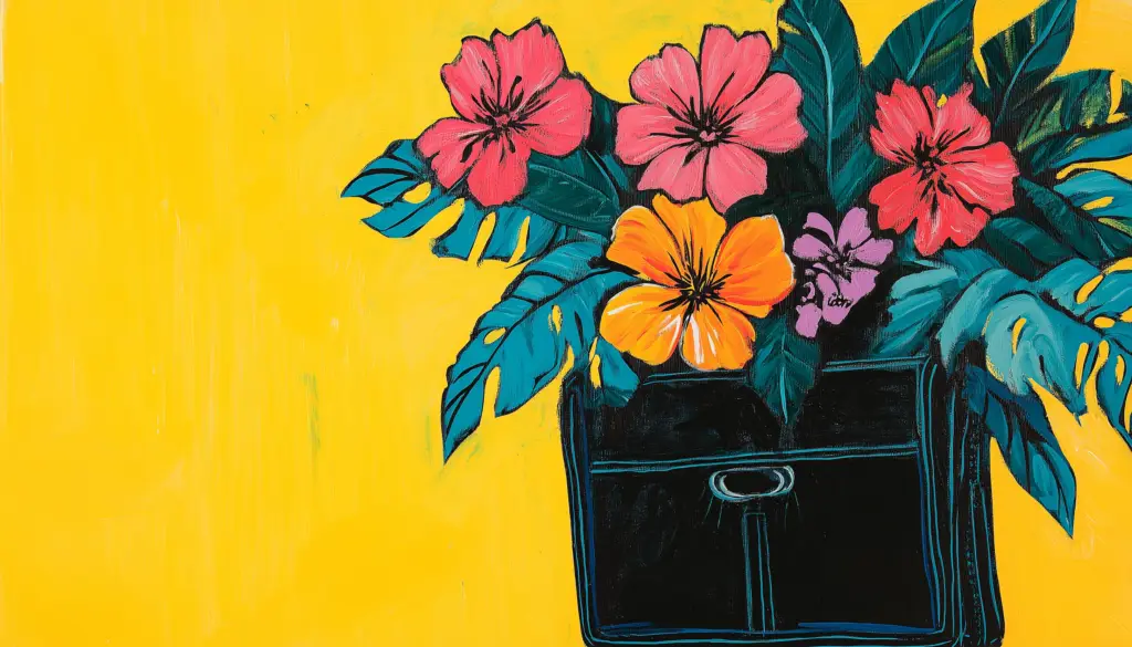 Flowers In Purse Payment Options Painting