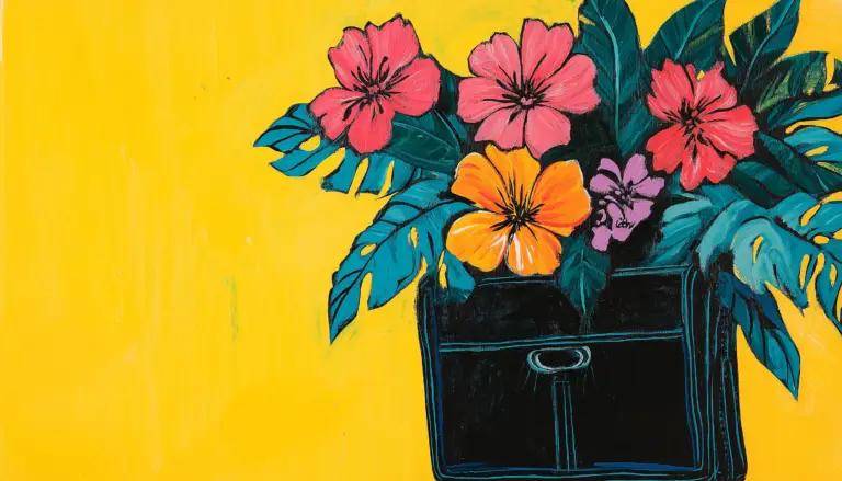 Flowers In Purse Payment Options Painting