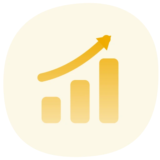 Rising bars with arrow icon