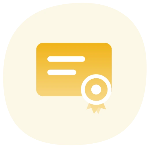 Certificate with ribbon icon