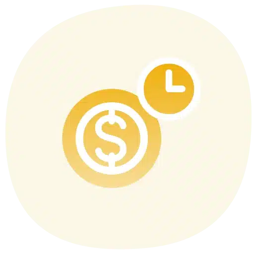 Coin with clock icon