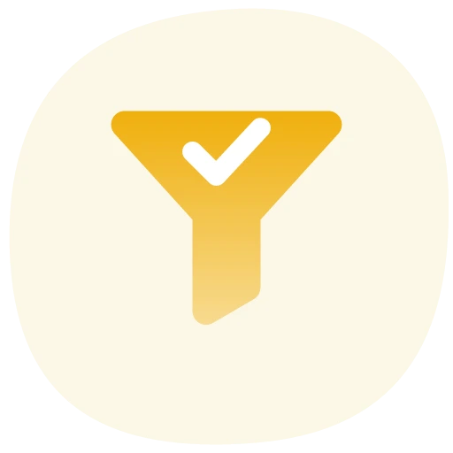 Funnel with checkmark icon