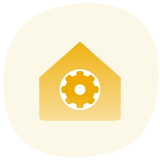 House with gear icon