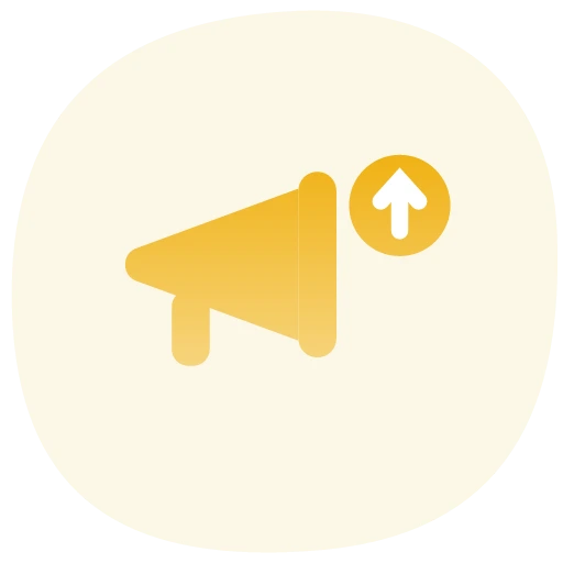 Megaphone with rising coin icon