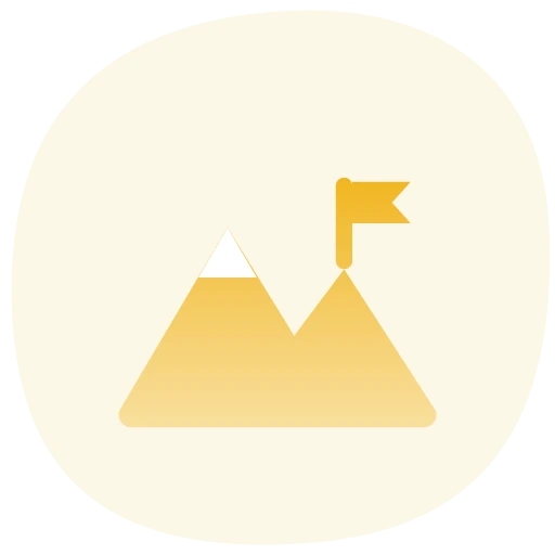 Mountain peak with flag icon