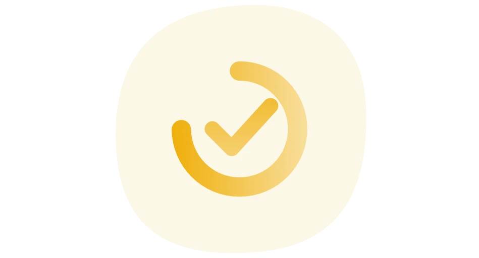 Progress ring with checkmark icon