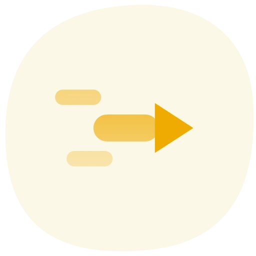 Arrow with speed lines icon
