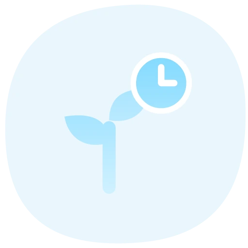 Sprout with clock icon