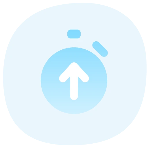 Stopwatch with rising arrow icon
