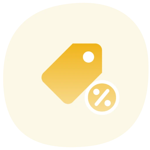 Price tag with percent badge icon