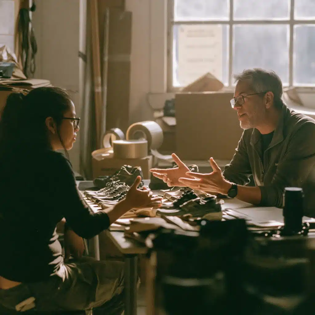 An ecommerce operator and her coach working a decision over product samples