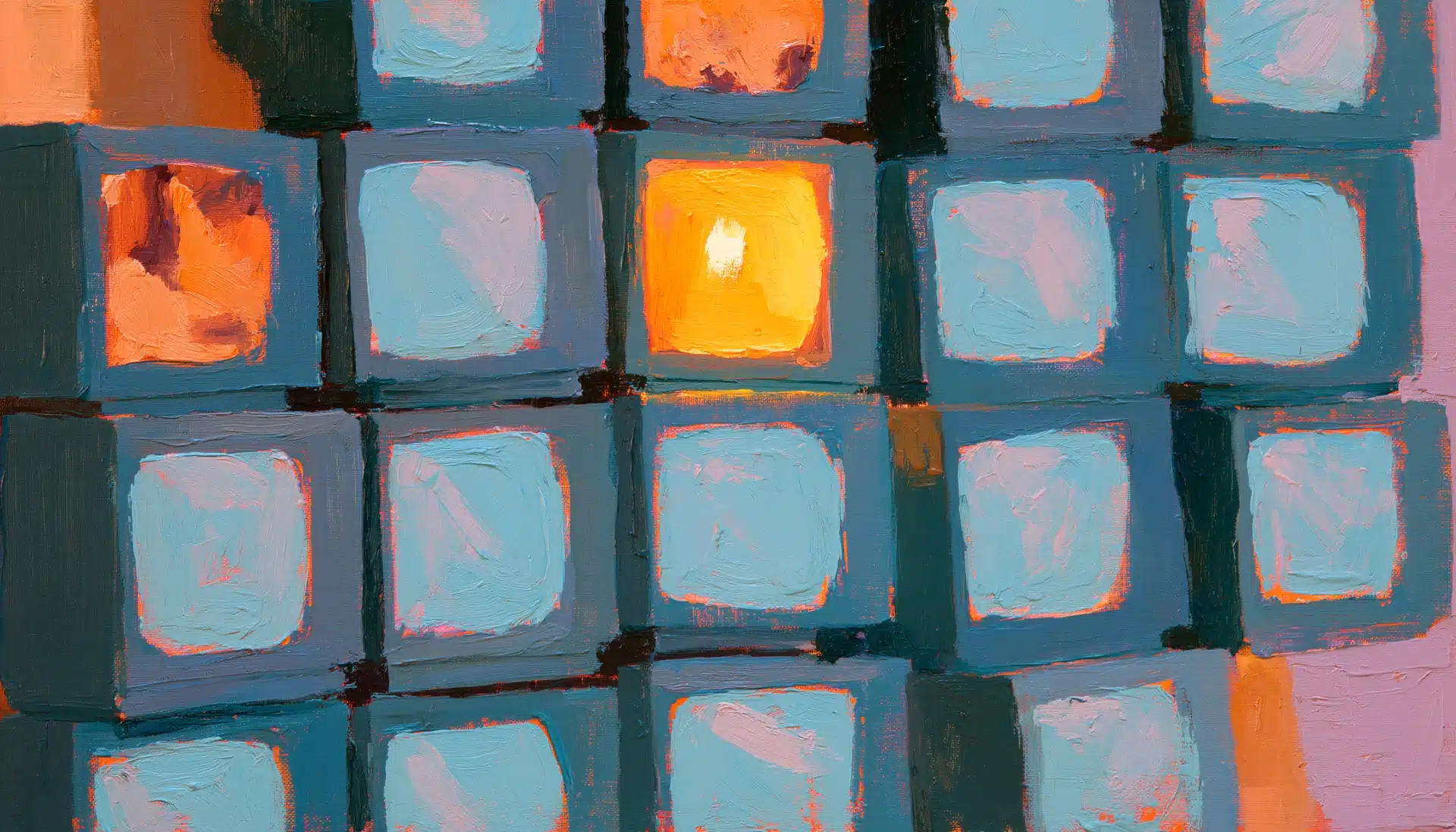 Pop-art painting of a grid of television sets each showing a different picture, illustrating consumer electronics ecommerce market research
