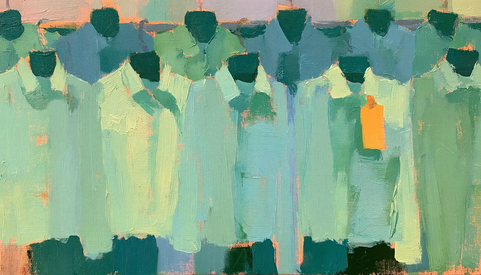 Pop-art painting of a grid of identical shirts with one carrying a markdown tag, illustrating ecommerce discounting research